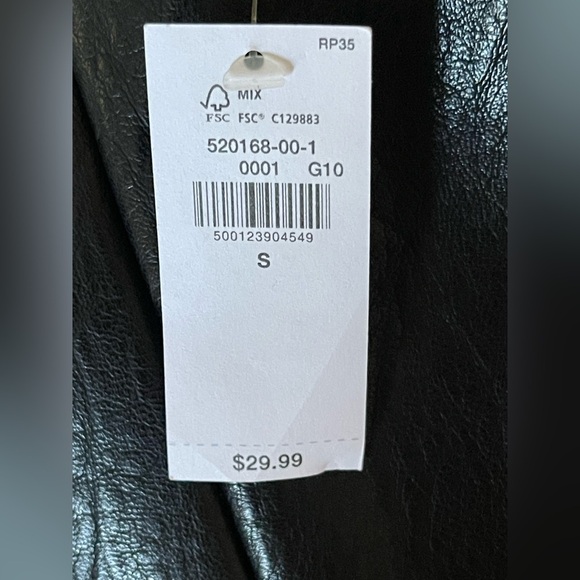 NWT Old Navy high waist Heritage Mini Black Jack Faux Leather Mini Skirt - Picture 8 of 11